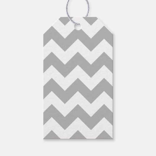 Gray en White Chevron Cadeaulabel (Voorkant)