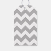 Gray en White Chevron Cadeaulabel (Achterkant)