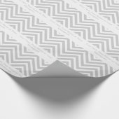 Gray en White Chevron | Gepersonaliseerd Cadeaupapier (Hoek)