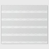 Gray en White Chevron | Gepersonaliseerd Cadeaupapier (Vlak)