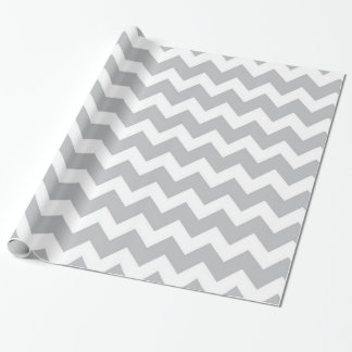 Gray en White Chevron Stripe Cadeaupapier