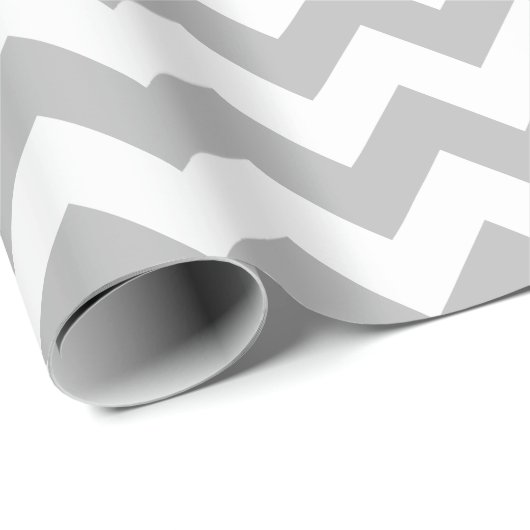 Gray en White Large Chevron Wrapping Paper Cadeaupapier (Rol Hoek)