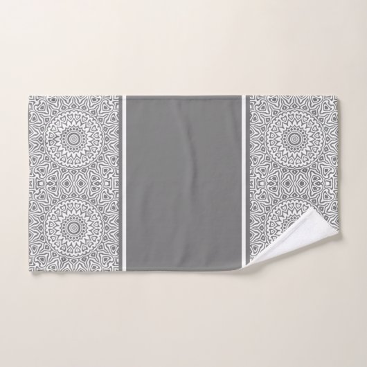 Gray en White Modern Mandala Bad Handdoek (Handdoek)