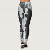 Gray- en zwarte foto leggings (Achterkant)