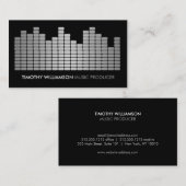 Gray Equalizer Musicien, DJ, Carte de visite de ba (Devant / Derrière)