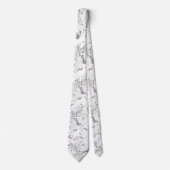 Gray Eucalyptus White Peony Wedding Floral Stropdas (Voorkant)