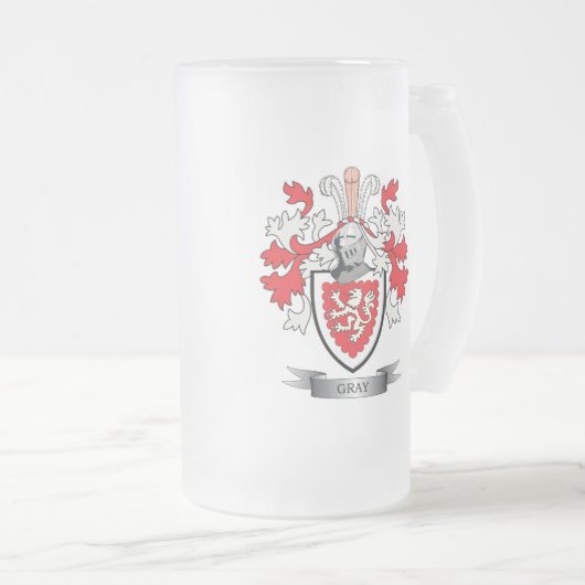 Gray Family Crest Coat of Arms Matglas Bierpul (Voorkant rechts)