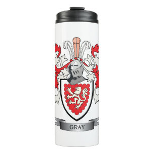 Gray Family Crest Coat of Arms Thermosbeker