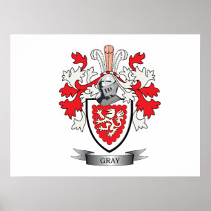 Gray Family Crest Coat. Poster
