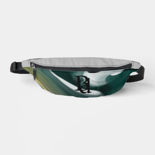 Gray Fanny Pack Trend Abstrait Art Noir Vert