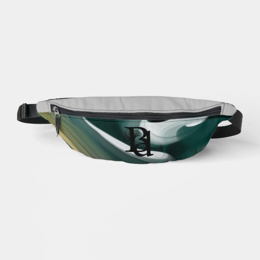 Gray Fanny Pack Trend Abstrait Art Noir Vert (Recto)