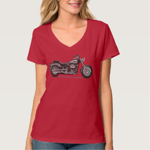 Gray Fatboy Motorcycle - Fameland Graphic T-Shirts