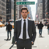 Gray Faux Leather   Stropdas