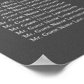 Gray Feathers Elegant Chic Wedding Seating Charts Poster (Hoek)