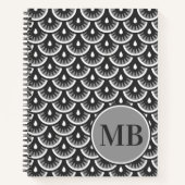 Gray Fishscale Pattern Personalizeerd Notitieboek (Voorkant)