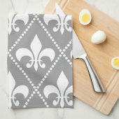 Gray Fleur de Lis Theedoek (Quarter Fold)