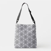 Gray Floral Pattern Crossbody Tas (Achterkant)