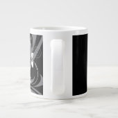 Gray Floral Pattern op Black Jumbo Beker (Achterkant)