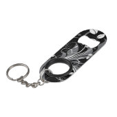 Gray Floral Pattern op Black Mini Flessenopener (Voorkant Gekanteld)