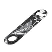 Gray Floral Pattern op Black Speed Flessenopener (Voorkant Gekanteld)