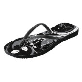Gray Floral Pattern op Black Teenslippers (Schuin)