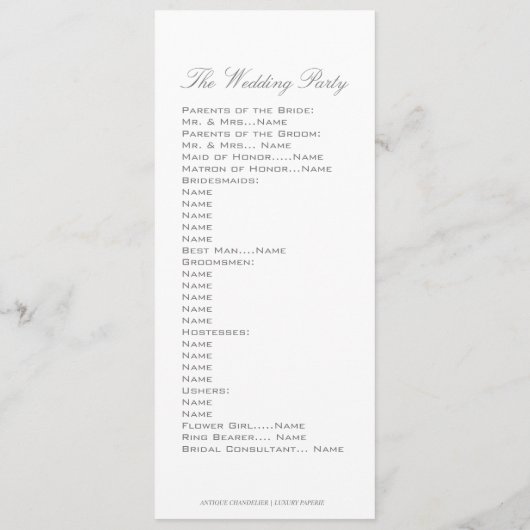  GRAY FLORAL WEDDING PROGRAMMA (Achterkant)