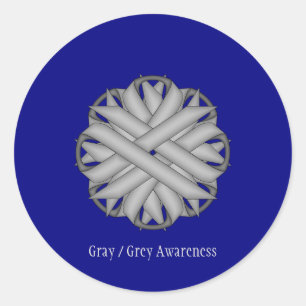 Gray Flower Ribbon door Kenneth Yoncich Ronde Sticker