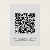 Gray Food Allergy Calorie Information QR Code Kaar Visitekaartje (Achterkant)