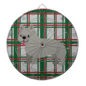 Gray French Bulldog, Christmas Plaid Dartbord (Voorkant)