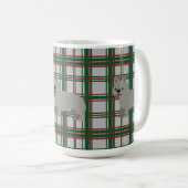 Gray French Bulldog, Christmas Plaid Koffiemok (Voorkant rechts)