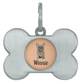 Gray French Bulldog Huisdieren Naamplaatje