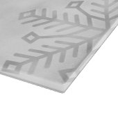 Gray Frosty Snowflake Art Glass Cutting Board Snijplank (Hoek)