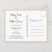 Gray Fun Script Modern Photo Minimalist Wedding Sa Aankondigingskaart (Achterkant)