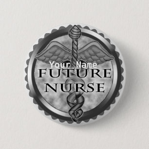 Gray Future Nurse Ronde Button 5,7 Cm