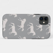Gray Galloping Horses Pattern Case-Mate iPhone Case (Achterkant (horizontaal))