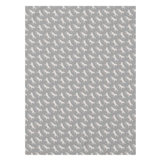 Gray Galloping Horses Pattern Tafelkleed (Voorkant)