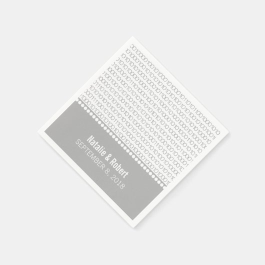 Gray Geek Chic Binary Code Paper Napkins Servetten (Hoek)