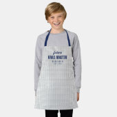 Gray gingham future grill master gepersonaliseerd schort (Gedragen)