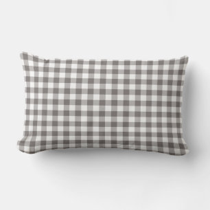 Gray Gingham Pattern gecheckt Buitenkussen