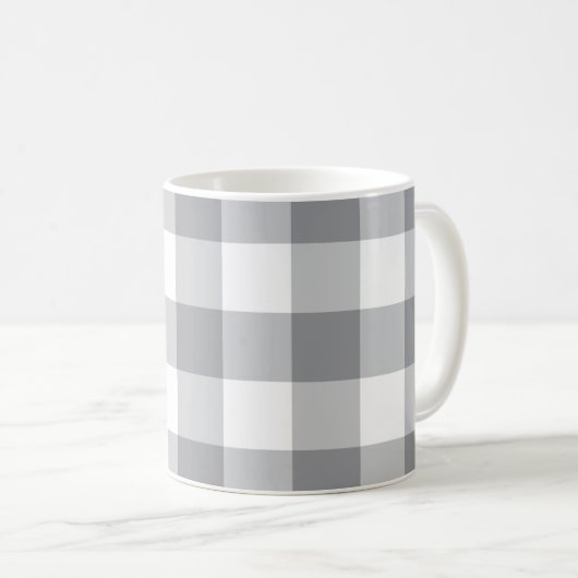 Gray Gingham Pattern Koffiemok (Voorkant rechts)