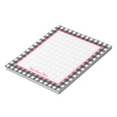 Gray Gingham Persoonlijk Notitieblok (Gedraaid)