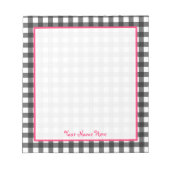 Gray Gingham Persoonlijk Notitieblok (Voorkant)