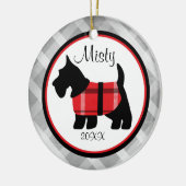 Gray Gingham Scottish Terrier Pet Ornament (Links)