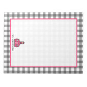 Gray Gingham Teacher Notitieblok (Voorkant)