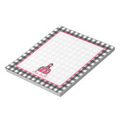 Gray Gingham Teacher Notitieblok (Gedraaid)