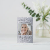 Gray Glitter Funeral Memorial Prayer Visitekaartje (Staand voorkant)