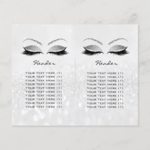 Gray Glitter Makeup Eye Lash Printers Logo Flyer