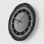 Gray Glitter Silver Grey Black Metallic Crystals Grote Klok (Hoek)