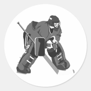 Gray Goalie Hockey Ronde Sticker