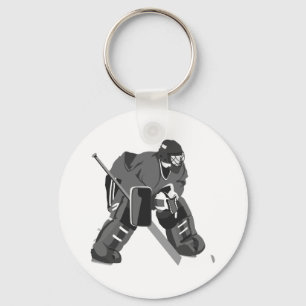 Gray Goalie Hockey Sleutelhanger